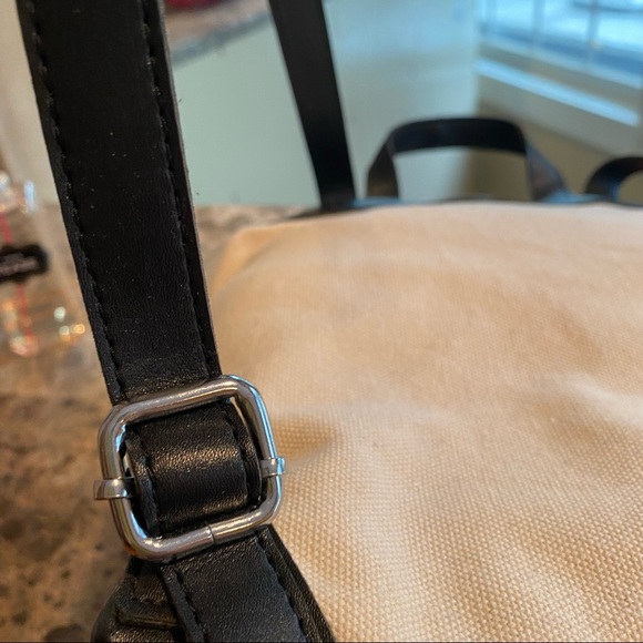 Deux Lux Two Tone Fabric & Faux Leather Backpack - Picture 6 of 10